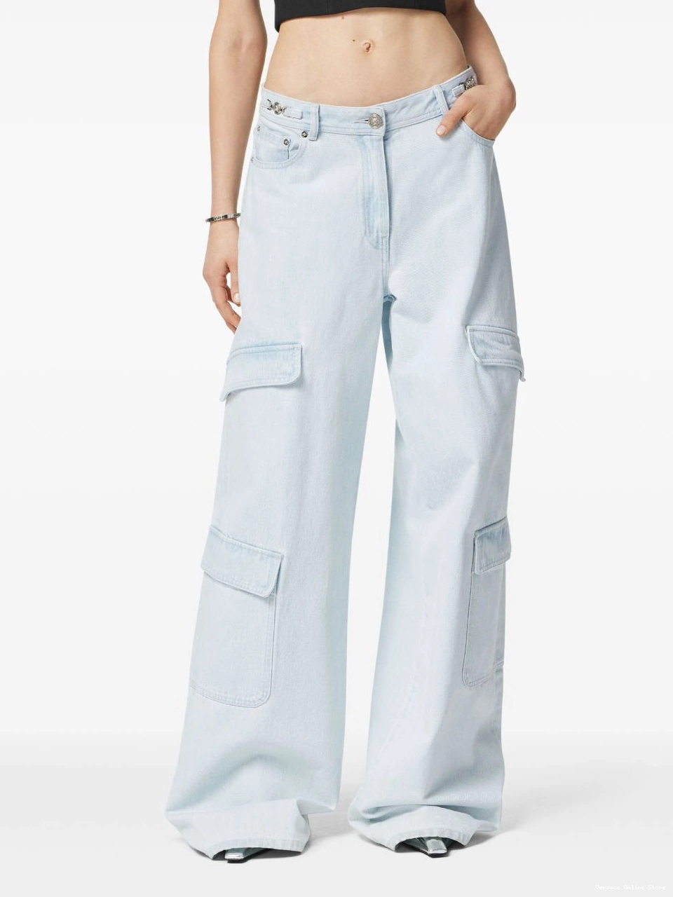 Cheap jeans Women Versace cargo wide-leg 0824